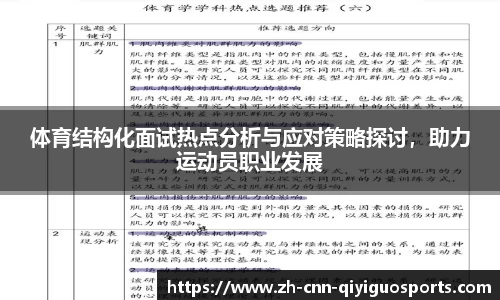 体育结构化面试热点分析与应对策略探讨，助力运动员职业发展
